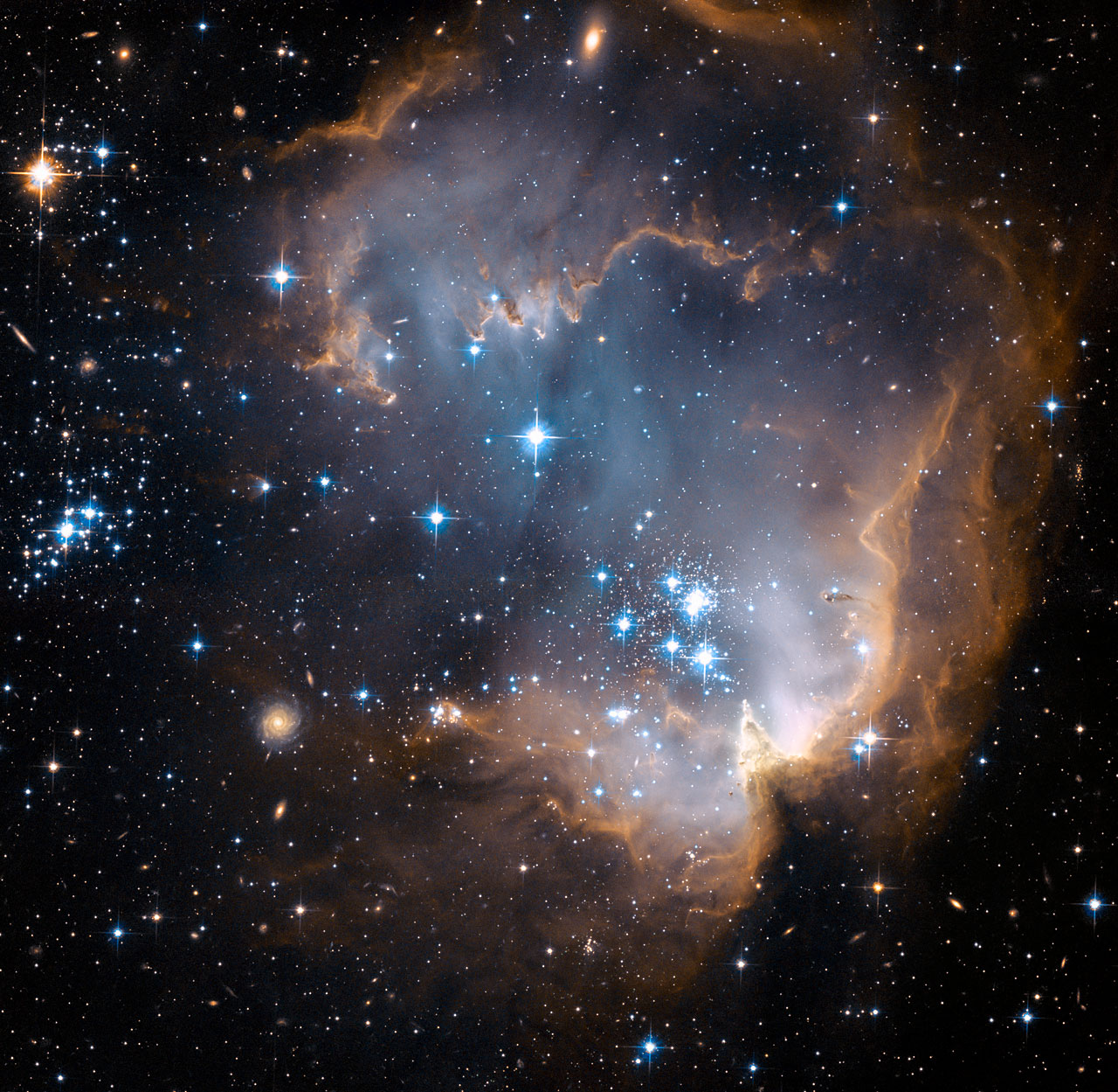 A bright star field and nebula